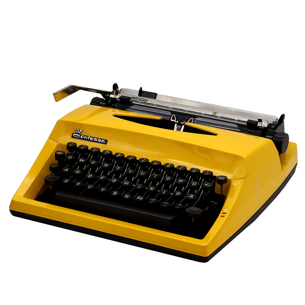 Triumph Contessa Deluxe Portable Typewriter in Yellow