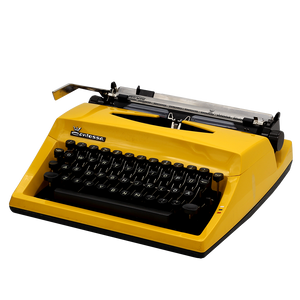 Triumph Contessa Deluxe Portable Typewriter in Yellow