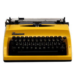 Triumph Contessa Deluxe Portable Typewriter in Yellow