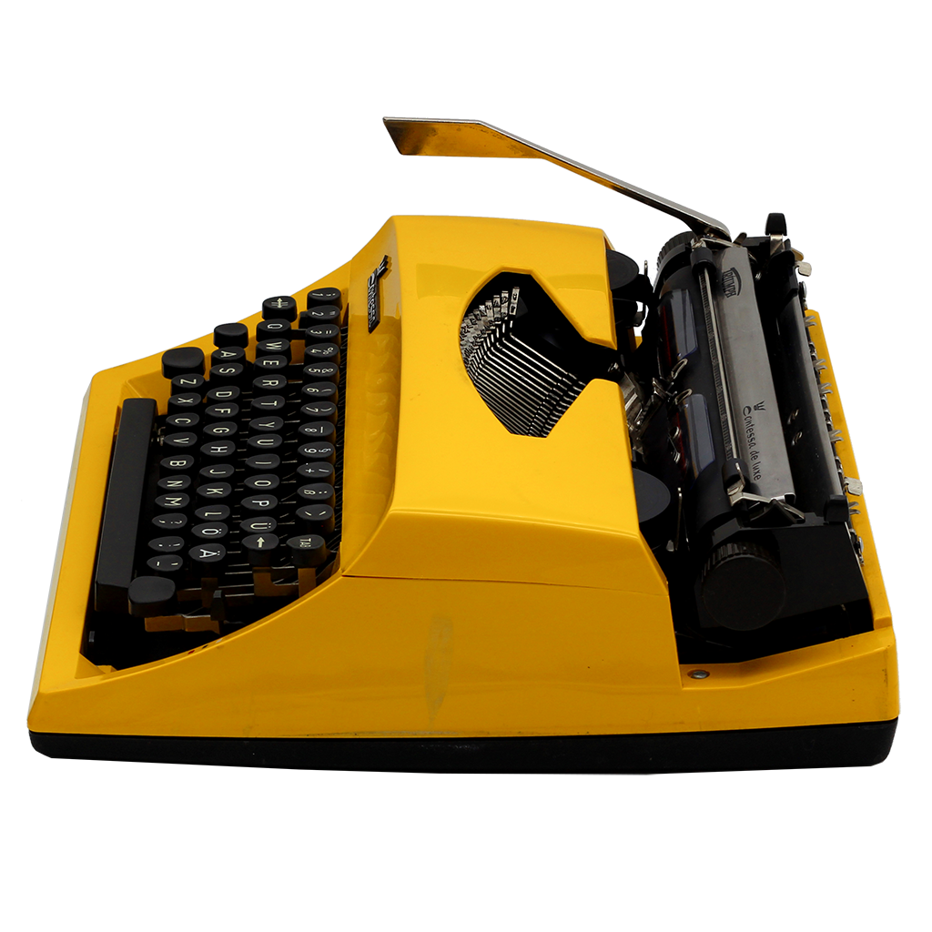 Triumph Contessa Deluxe Portable Typewriter in Yellow